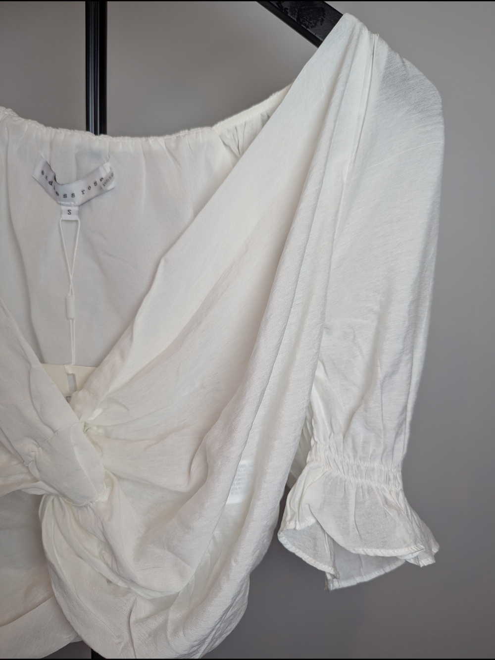 Endless Rose Women Size S Twist Front Blouse Balloon Whimsical Cottagecore - Picture 4 of 15